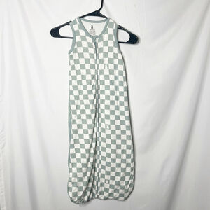 Baby BumBunny Medium Sleep Sack Teal Green White Checkerboard